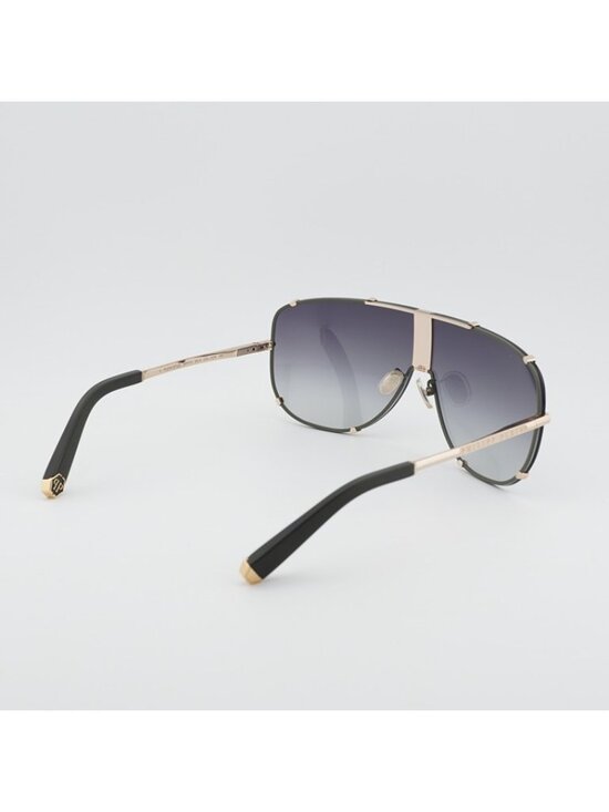 Philipp Plein SPP075M 0376 Sunglasses Gold Aviator Frame, Grey Lenses main image 9